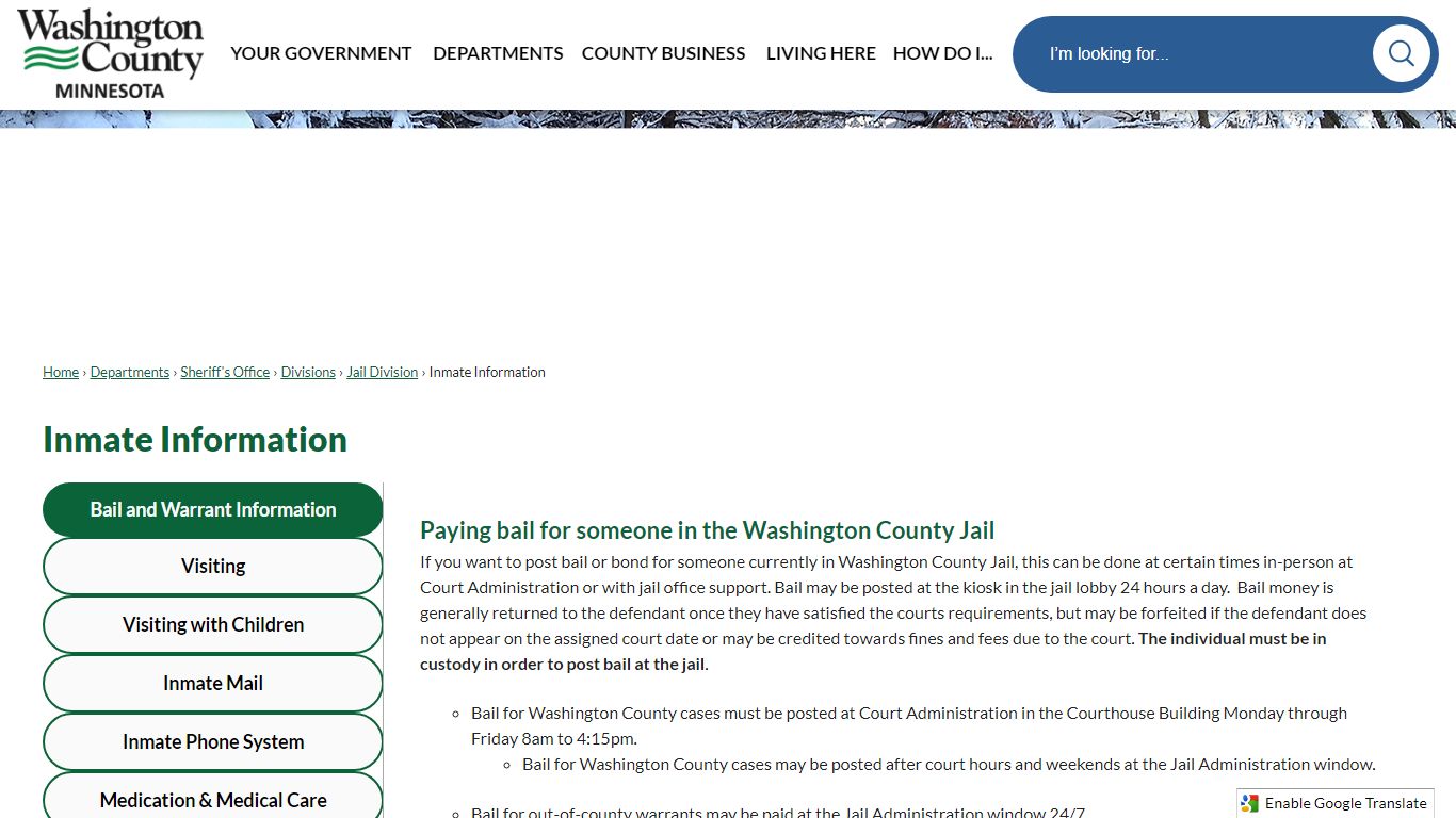 Inmate Information | Washington County, MN - Official Website